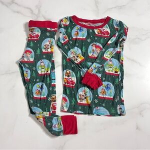 Little Sleepies Disney Pixar Snow Globes Christmas Bamboo Pajama Set 3T